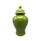 Teli 18 Inch Decorative Temple Ginger Jar Smooth Ceramic Glossy Green By Casagear Home BM309725