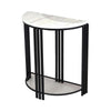 Wini Plant Stand Set of 2 Half Round Top with Curved Edges Black Metal By Casagear Home BM309759