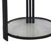 Lee 20 Inch Plant Stand Round White Marble Top Open Metal Frame Black By Casagear Home BM309761