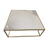 Riyan 39 Inch Plant Stand Table Square Open Gold Metal Frame White Top By Casagear Home BM309778