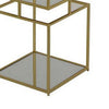 Joy 41 Inch Plant Stand Shelves Mirrored Box Shape 3 Tier Gold Metal By Casagear Home BM309920