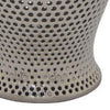 Deni 25 Inch Temple Jar Large Carved Lattice Design with Lid Silver By Casagear Home BM309970