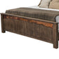 Brun Queen Size Bed Pine Wood Planked Design Rustic Brown Copper Accents By Casagear Home BM309974