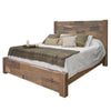 Umey King Size Bed Mango Wood with Grain Details Two Tone Rustic Brown By Casagear Home