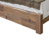 Umey King Size Bed Mango Wood with Grain Details Two Tone Rustic Brown By Casagear Home