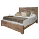 Umey Queen Size Bed Mango Wood with Grain Details Two Tone Rustic Brown By Casagear Home