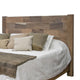 Umey Queen Size Bed Mango Wood with Grain Details Two Tone Rustic Brown By Casagear Home