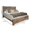 Umey Queen Size Bed Mango Wood with Grain Details Two Tone Rustic Brown By Casagear Home