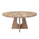 Umey 59 Inch Dining Table Parota and Mango Wood Grains Round Top Brown By Casagear Home BM309982