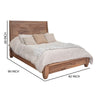 Neuv King Size Bed Mango and Parota Wood Grain Details Rustic Brown By Casagear Home BM309983