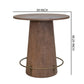 Kohl 39 Inch Bistro Table Round Top Mango Wood Gold Iron Footrest By Casagear Home BM309987