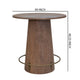 Kohl 39 Inch Bistro Table Round Top Mango Wood Gold Iron Footrest By Casagear Home BM309987