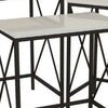 Zoe Plant Stand Table Set of 3 Metal Rectangular Marble Top Black Metal By Casagear Home BM310009