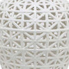 Paul 20 Inch Pierced Temple Jar with Lid Intricate Pattern Ceramic White By Casagear Home BM310042