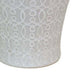 Deni 33 Inch Temple Jar Removable Lid Carved Pattern Ceramic White By Casagear Home BM310047