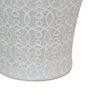 Deni 33 Inch Temple Jar Removable Lid Carved Pattern Ceramic White By Casagear Home BM310047