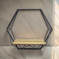 24 Inch Wall Mirror with Shelf, Hexagon Shaped, Metal, Black Finish By Casagear Home