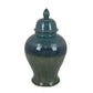 Caty 15 Inch Temple Jar Finial Dome Lids Classic Ceramic Green Finish By Casagear Home BM310135