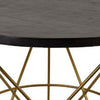 23 Inch Plant Stand Table Round Top Modern Gold Geometric Frame Black By Casagear Home BM310138