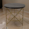 23 Inch Plant Stand Table Round Top Modern Gold Geometric Frame Black By Casagear Home BM310138