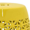 Vol 18 Inch Plant Stand Table Stool Cut Out Details Drum Shape Yellow By Casagear Home BM310153