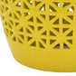 Vol 18 Inch Plant Stand Table Stool Cut Out Details Drum Shape Yellow By Casagear Home BM310153