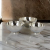 Bonz Set of 3 Bowls, Unique Top Shape, Round Base, Silver Metal Finish By Casagear Home