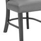 Brandon 24 Inch Side Chair Set of 2 Gray Fabric Upholstery Curved Back By Casagear Home BM310194