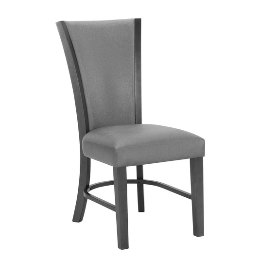 Brandon 24 Inch Side Chair Set of 2 Gray Fabric Upholstery Curved Back By Casagear Home BM310194