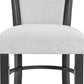 Brandon 24 Inch Counter Height Chair Set of 2 White Fabric Upholstery By Casagear Home BM310197