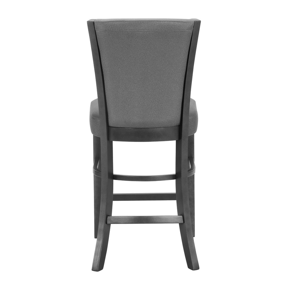 Brandon 24 Inch Counter Height Chair Set of 2 Gray Fabric Upholstery By Casagear Home BM310198