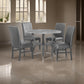 Skylar 5 Piece Dining Table Set Wood 4 Chairs Glitter Gray Faux Leather By Casagear Home BM310201