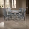 Skylar 5 Piece Dining Table Set Wood 4 Chairs Glitter Gray Faux Leather By Casagear Home BM310201