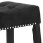 Jordan 26 Inch Counter Height Stool Saddle Seat Black Leather and Wood By Casagear Home BM310205