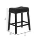 Jordan 26 Inch Counter Height Stool Saddle Seat Black Leather and Wood By Casagear Home BM310205