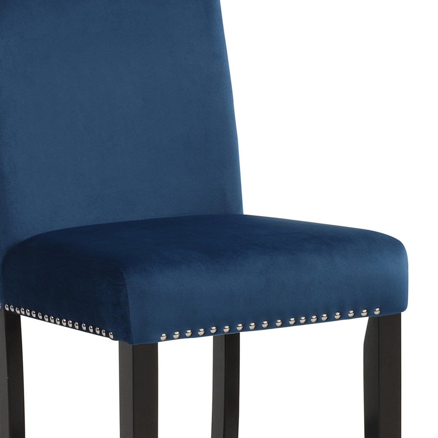 Jordan 24 Inch Counter Height Side Chair Set of 2 Fabric Upholstery Blue By Casagear Home BM310207