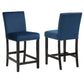 Jordan 24 Inch Counter Height Side Chair Set of 2 Fabric Upholstery Blue By Casagear Home BM310207