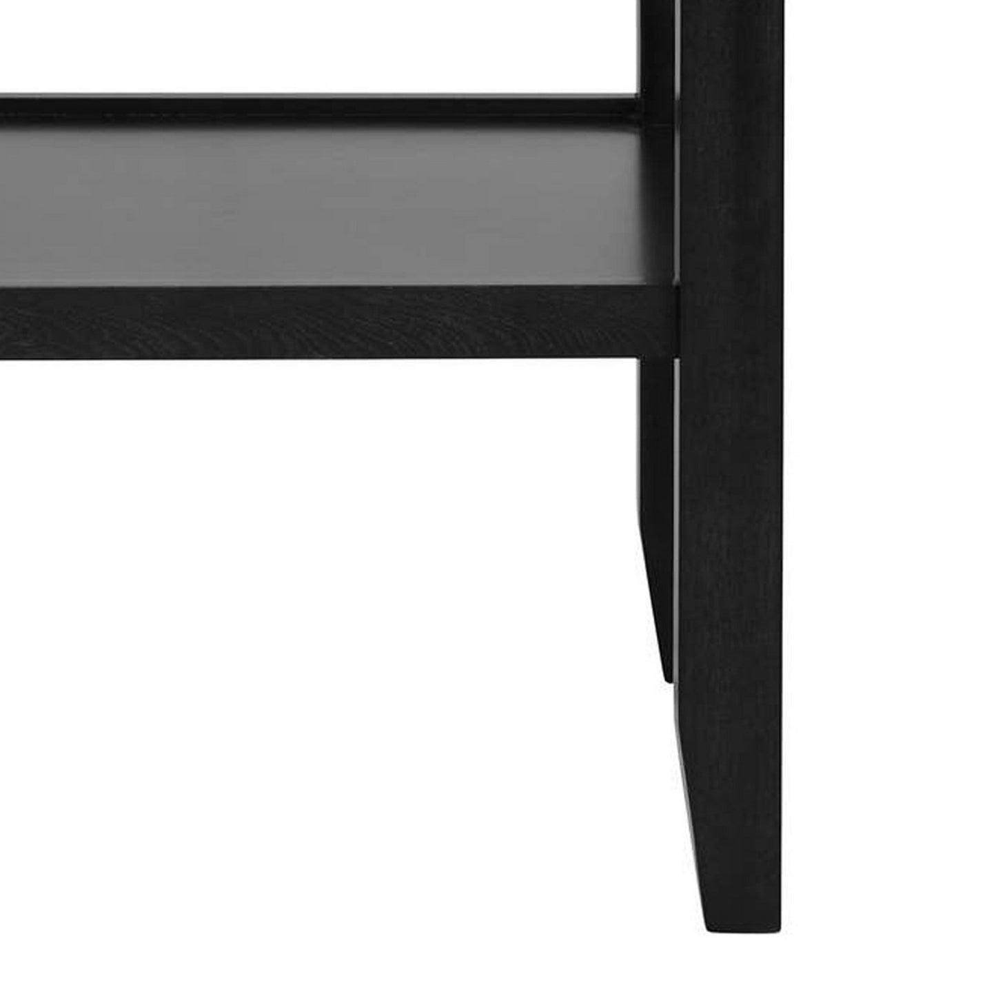 Jordan 42 Inch Round Counter Height Table Glass Top Wood White Black By Casagear Home BM310209