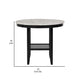 Jordan 42 Inch Round Counter Height Table Glass Top Wood White Black By Casagear Home BM310209