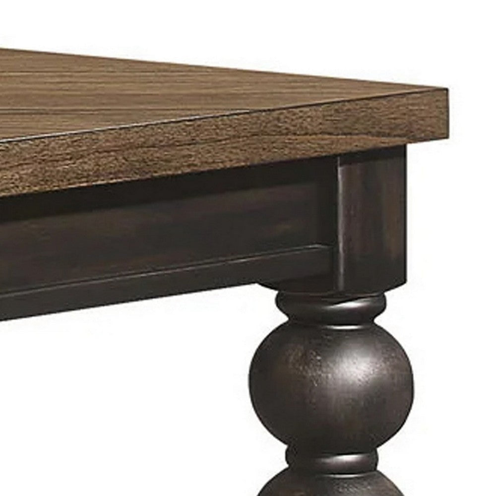 Lauren 63-81 Inch Dining Table Extendable Wood Rectangular Top Brown By Casagear Home BM310212