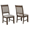 Dylan 20 Inch Side Chair Set of 2 Gray Fabric Upholstery Brown Wood By Casagear Home BM310215