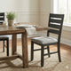 Woodlands 22 Inch Side Chair Set of 2, Soft Gray Fabric Seat, Brown Wood By Casagear Home