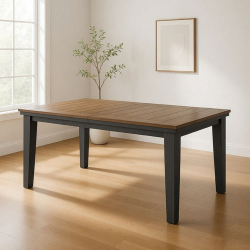 Woodlands 64-82 Inch Dining Table, Extendable, Rectangular Top, Brown By Casagear Home