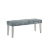 Liam 48 Inch Dining Bench Wood Cushioned Gray Fabric Upholstered Seat By Casagear Home BM310219