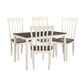 5 Piece Dining Table Set with 4 Chairs Wood Frame White and Grayish Brown By Casagear Home BM310222