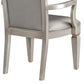 Scott 23 Inch Dining Armchair Set of 2 Gray Faux Leather and Taupe Wood By Casagear Home BM310226