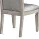 Scott 19 Inch Dining Side Chair Set of 2 Gray Faux Leather Taupe Wood By Casagear Home BM310227