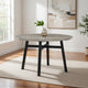 Avenue 48 Inch Dining Table, Round Top, Wood Frame, Black and Beige By Casagear Home