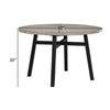 Avenue 48 Inch Dining Table Round Top Wood Frame Black and Beige By Casagear Home BM310229