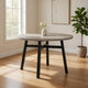 Avenue 48 Inch Dining Table, Round Top, Wood Frame, Black and Beige By Casagear Home